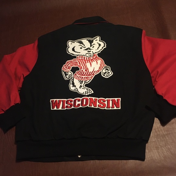 Vtg Rare Jeff Hamilton JH WI Badgers NASCAR Jacket - Picture 2 of 10